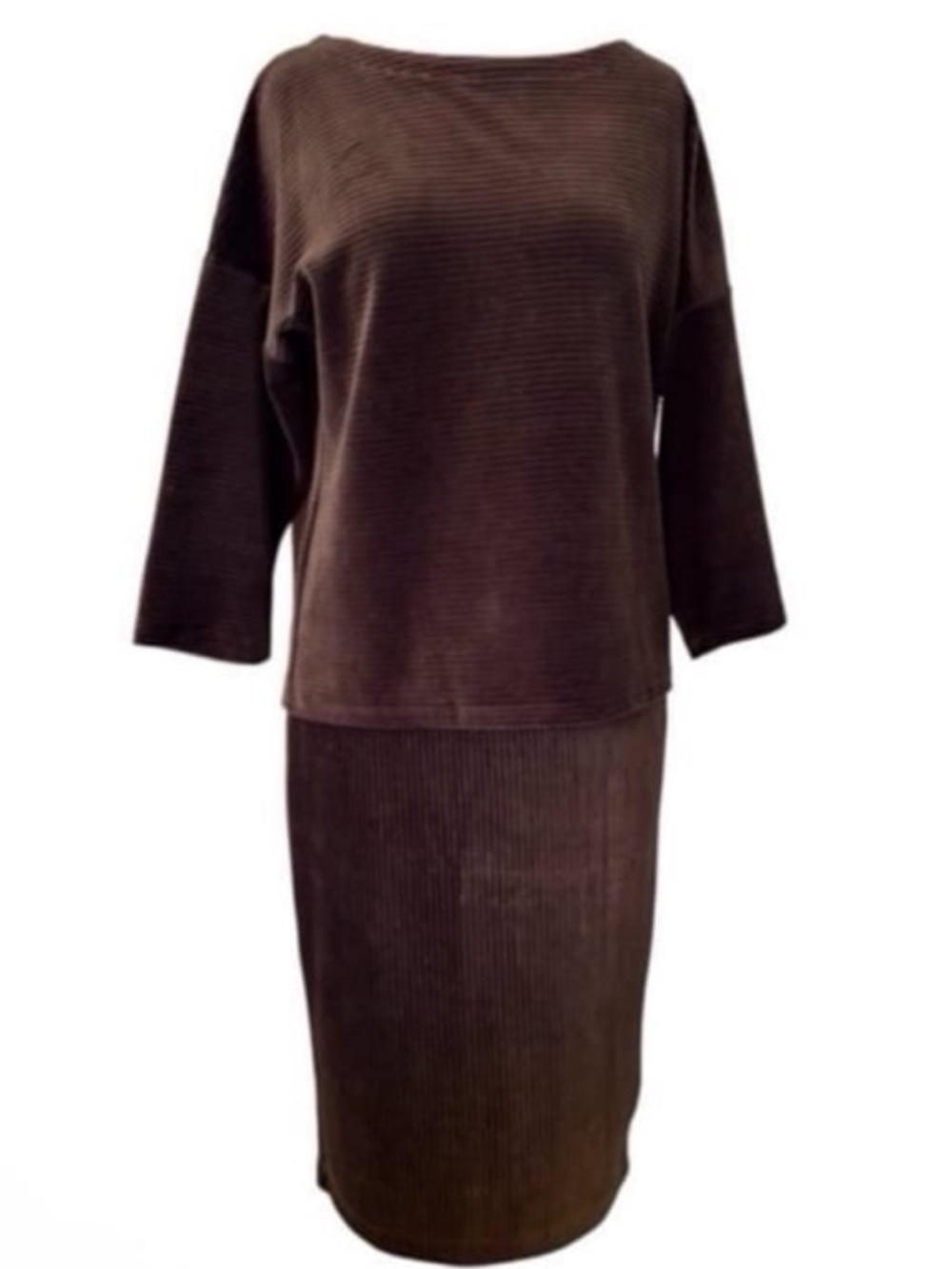 J. Jill Ribbed Velour Midi Skirt Set